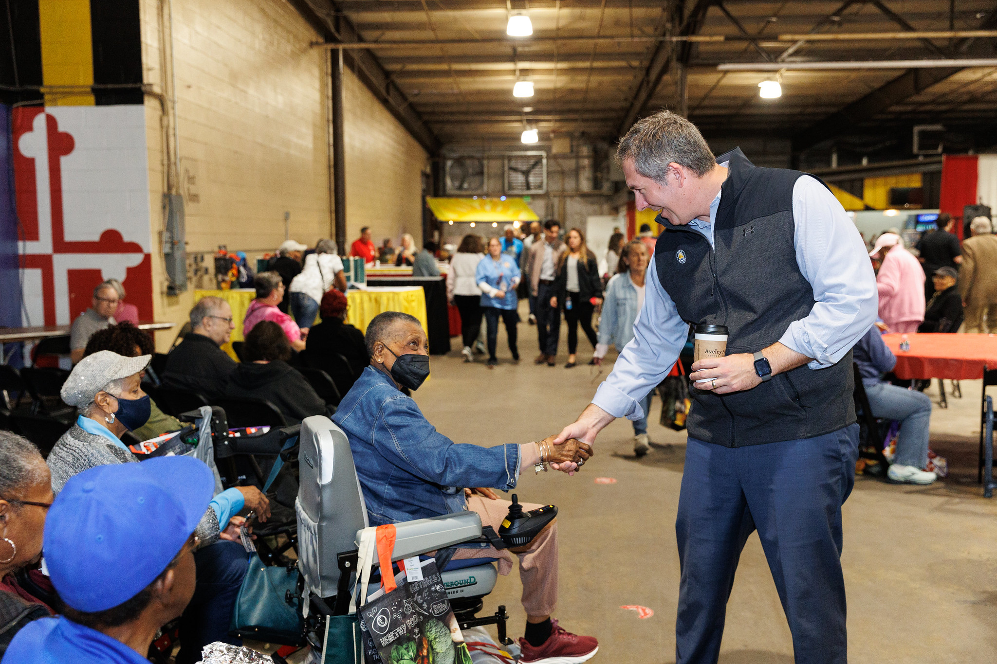 Johnny greeting seniors